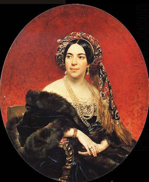Portrait of princess Mariya Volkonskaya, Karl Briullov